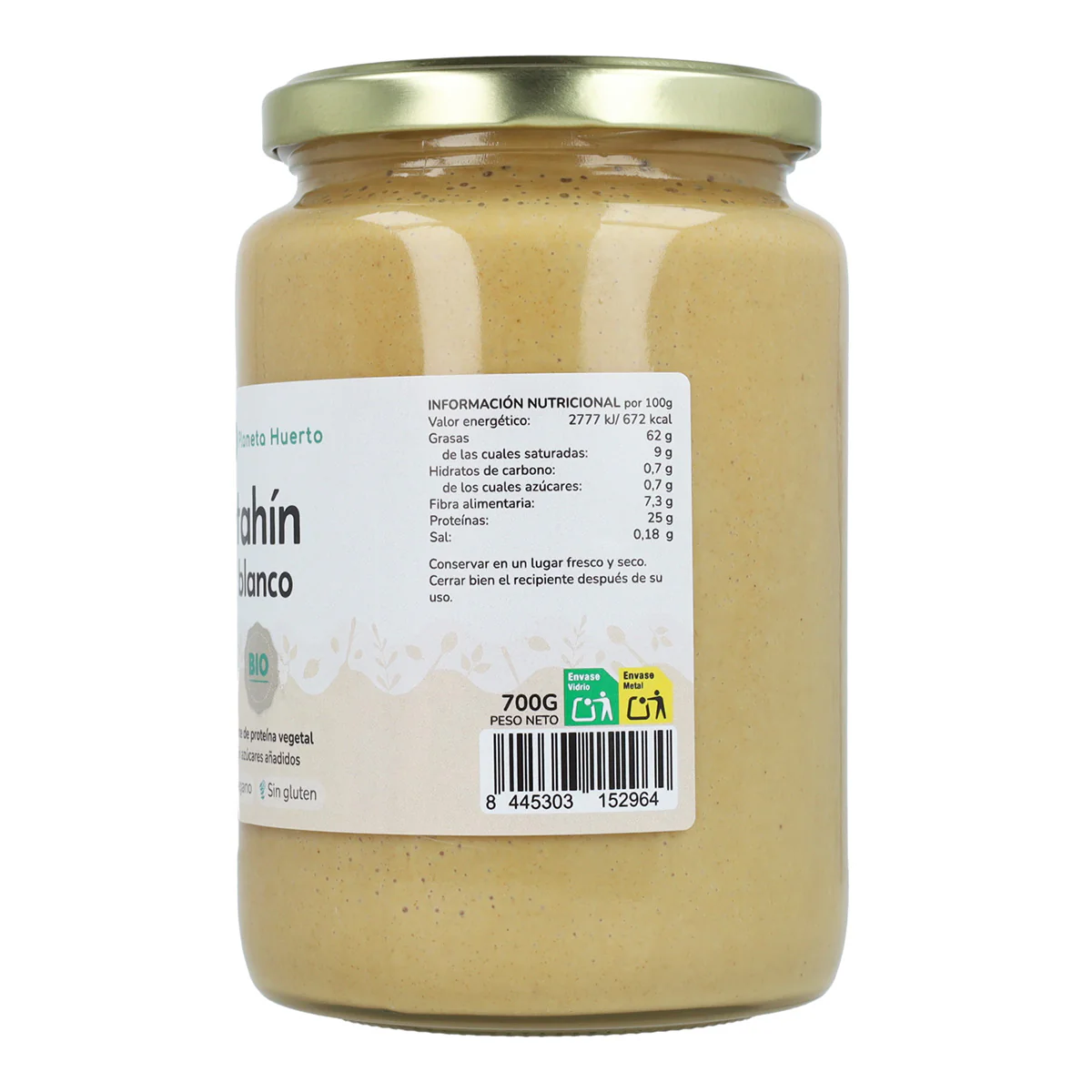 Pack 6x Tahin de sésamo Blanco ECO Planeta Huerto 700g - Image 2