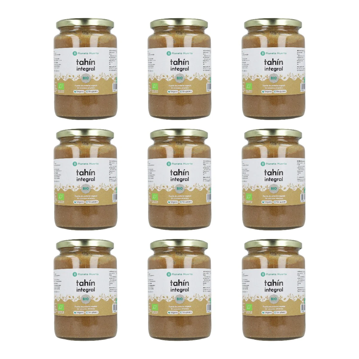 Pack 9x Tahin Integral ECO Planeta Huerto 350g