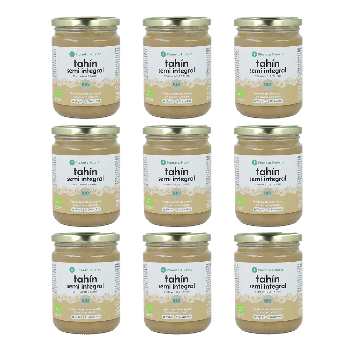 Pack 9x Tahín Semi Integral ECO Planeta Huerto 350g