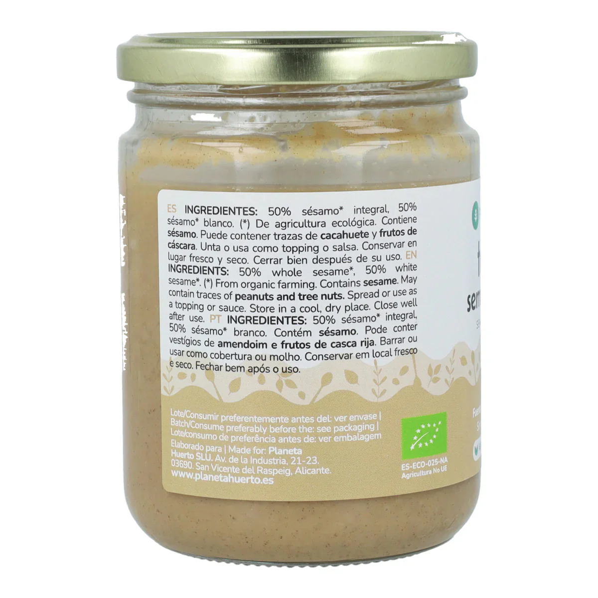 Pack 9x Tahín Semi Integral ECO Planeta Huerto 350g - Image 2