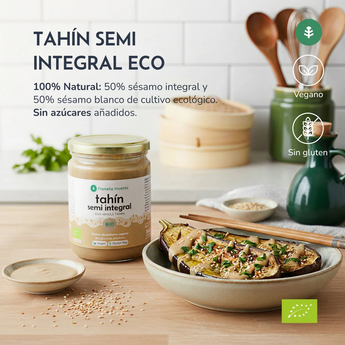 Pack 9x Tahín Semi Integral ECO Planeta Huerto 350g - Image 4