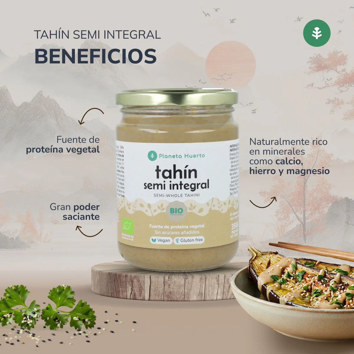 Pack 9x Tahín Semi Integral ECO Planeta Huerto 350g - Image 5