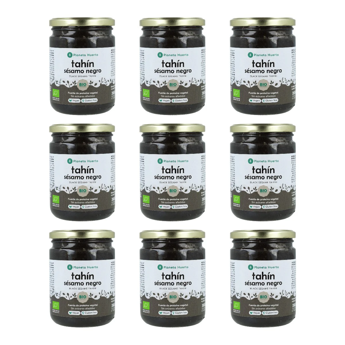 Pack 9x Tahín Sésamo Negro ECO Planeta Huerto 350 g