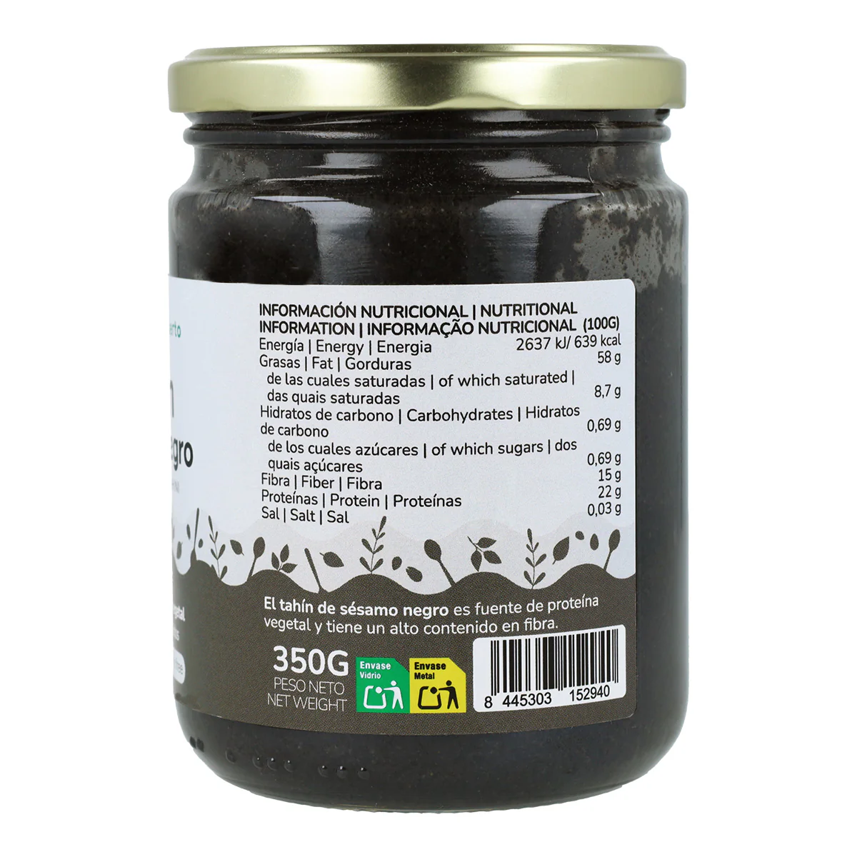 Pack 9x Tahín Sésamo Negro ECO Planeta Huerto 350 g - Image 3