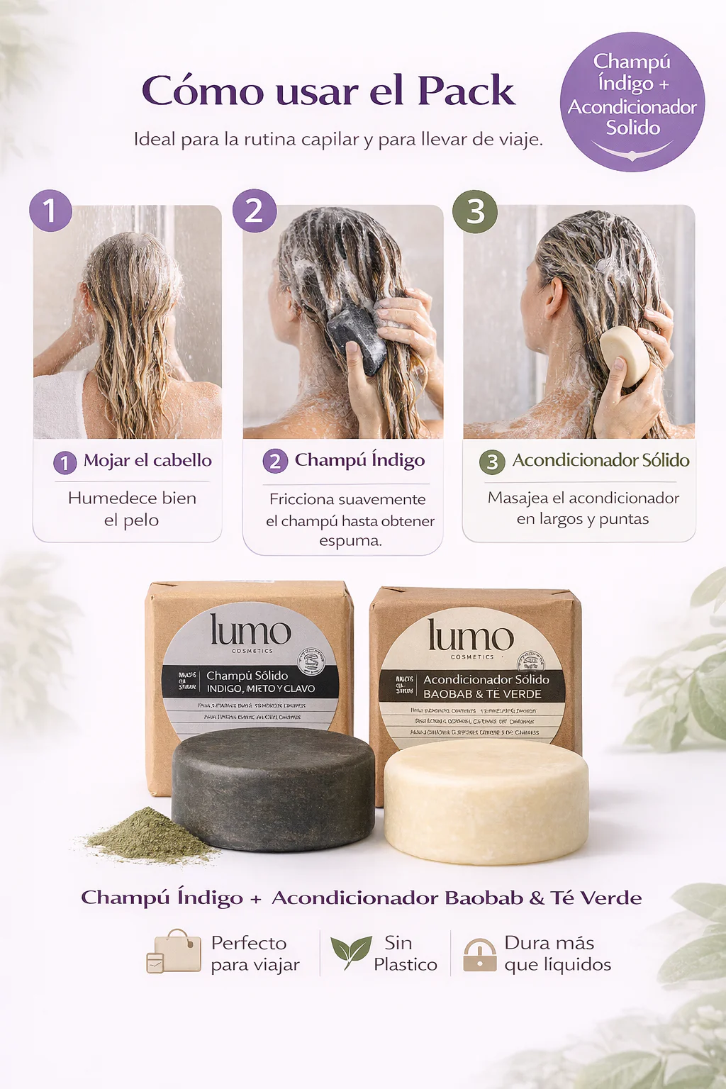 Pack Rizos | Champú Sólido Rizos + Acondicionador Baobab | Lumo Cosmetics - Image 3