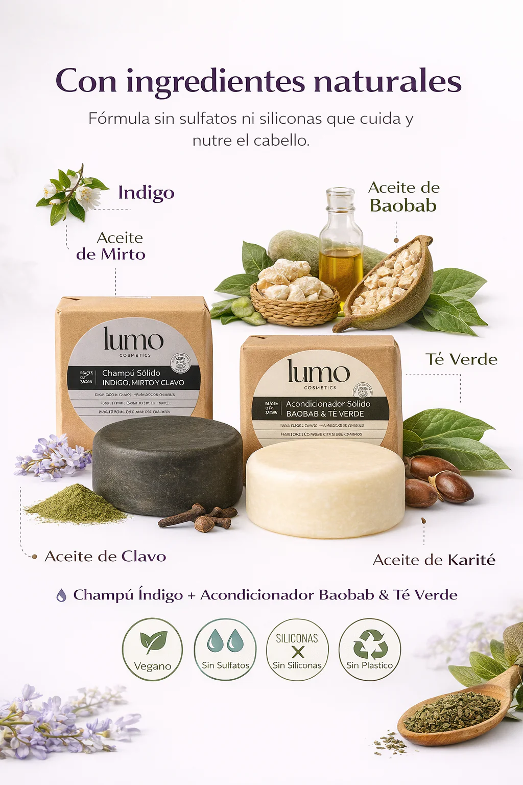 Pack Rizos | Champú Sólido Rizos + Acondicionador Baobab | Lumo Cosmetics - Image 4