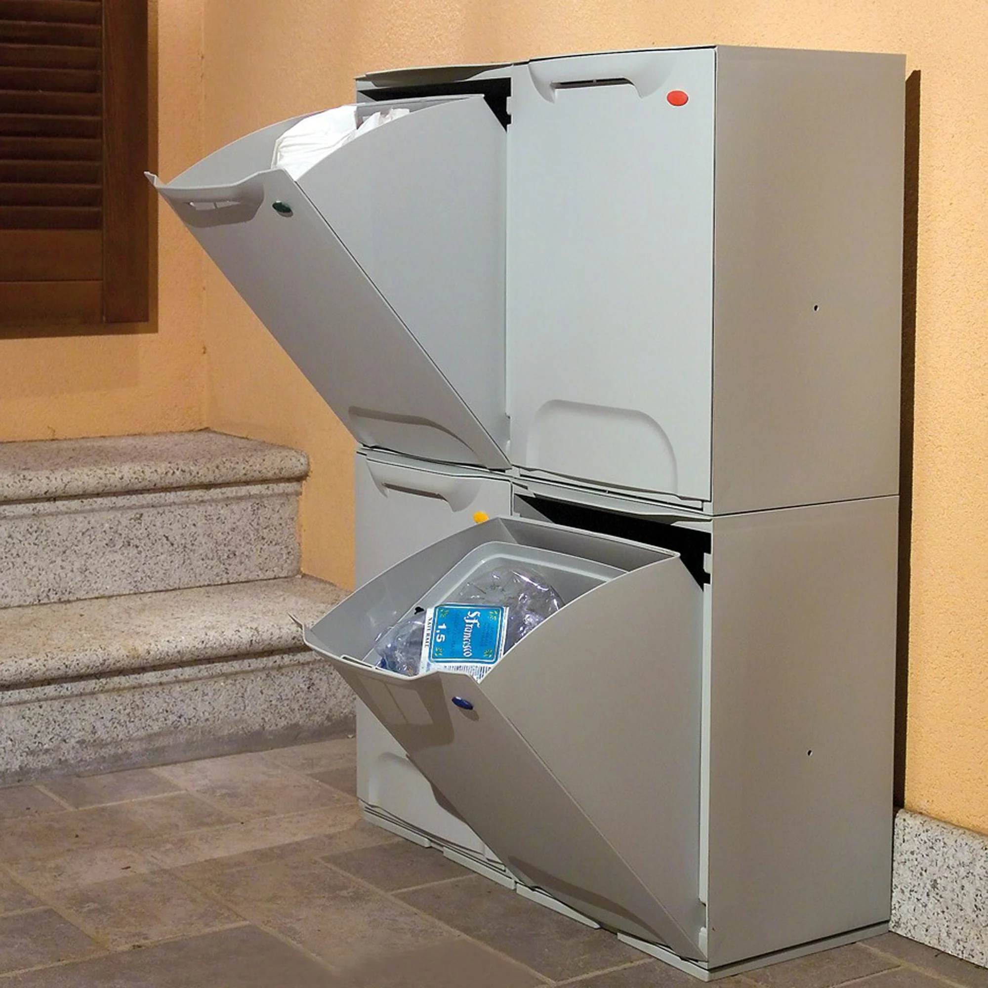Papelera Reciclaje En Polipropileno Color Azul, Con Depósito 20 L En El Interior - Image 6