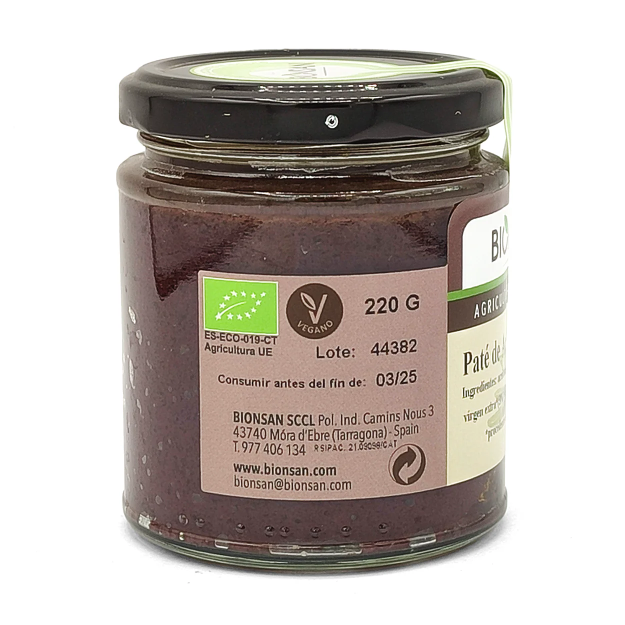 Paté Aceitunas Negras Eco Bionsan 220gr - Image 4