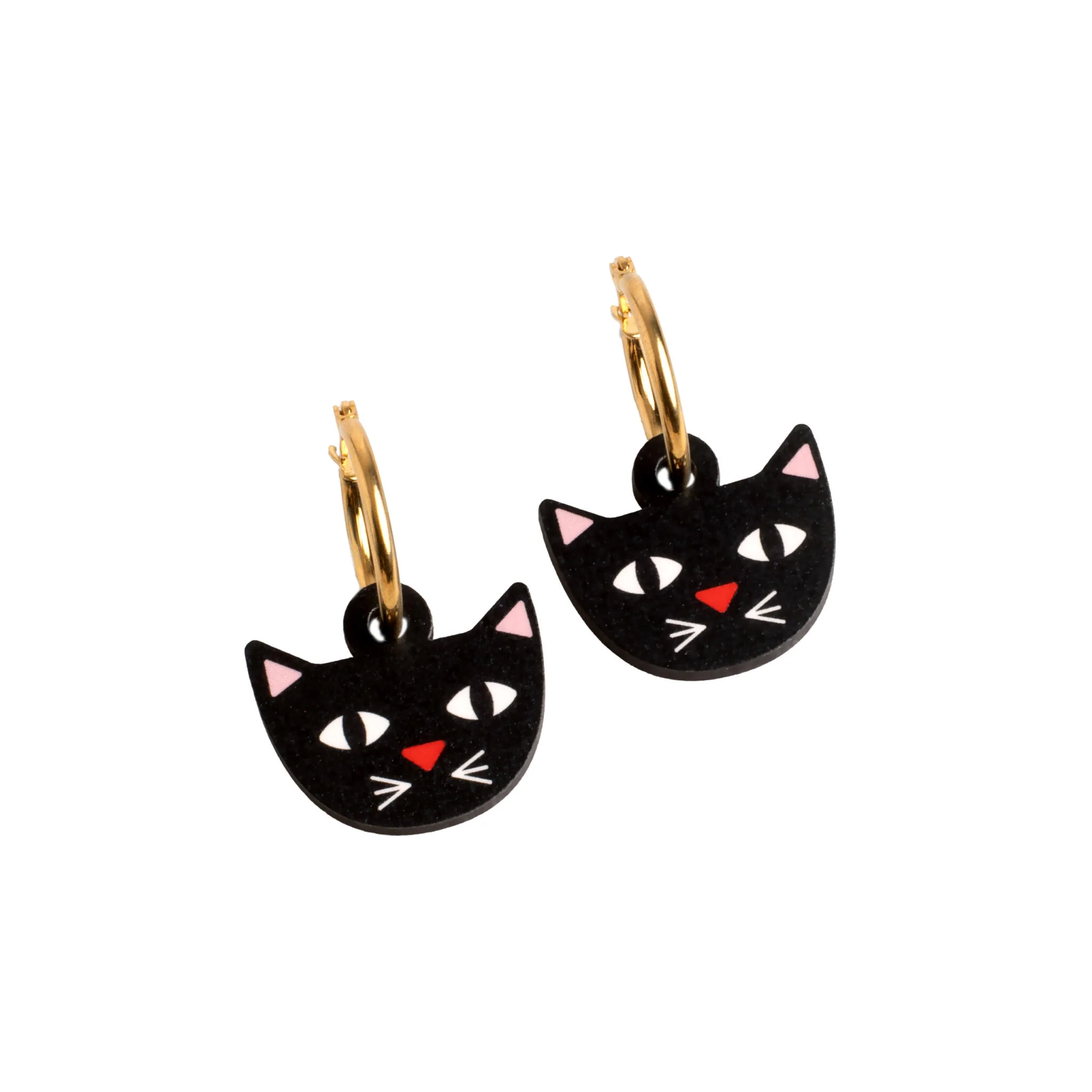Pendientes Cat De Madera | Joyería Artesanal, Ligera Y Elegante | Diseño Natural Y Original