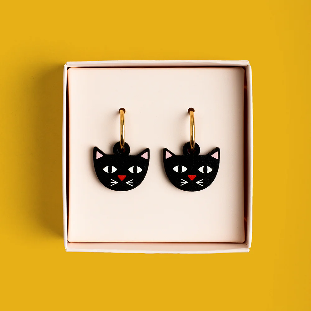 Pendientes Cat De Madera | Joyería Artesanal, Ligera Y Elegante | Diseño Natural Y Original - Image 2