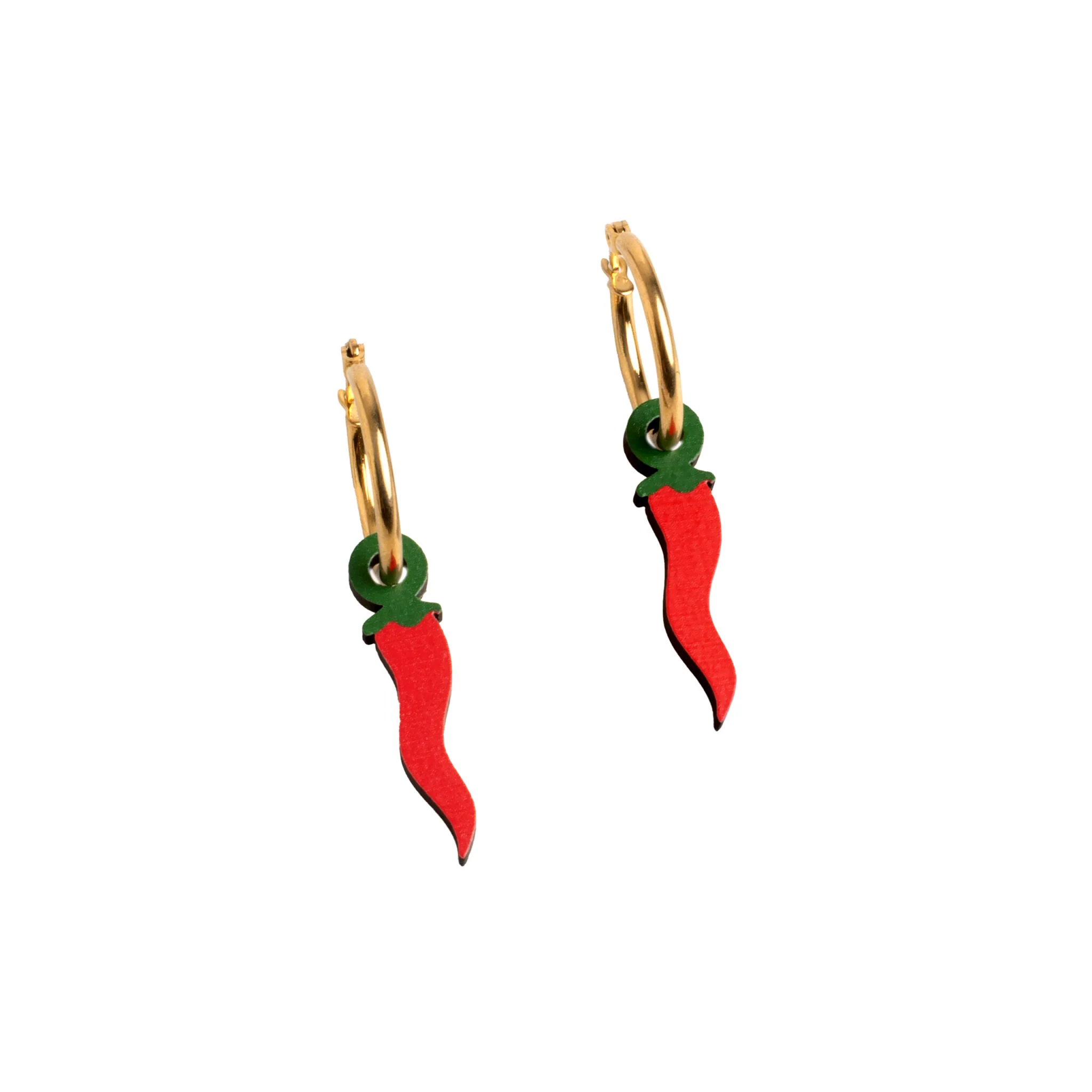 Pendientes Chili De Madera | Joyería Artesanal, Ligera Y Elegante | Diseño Natural Y Original