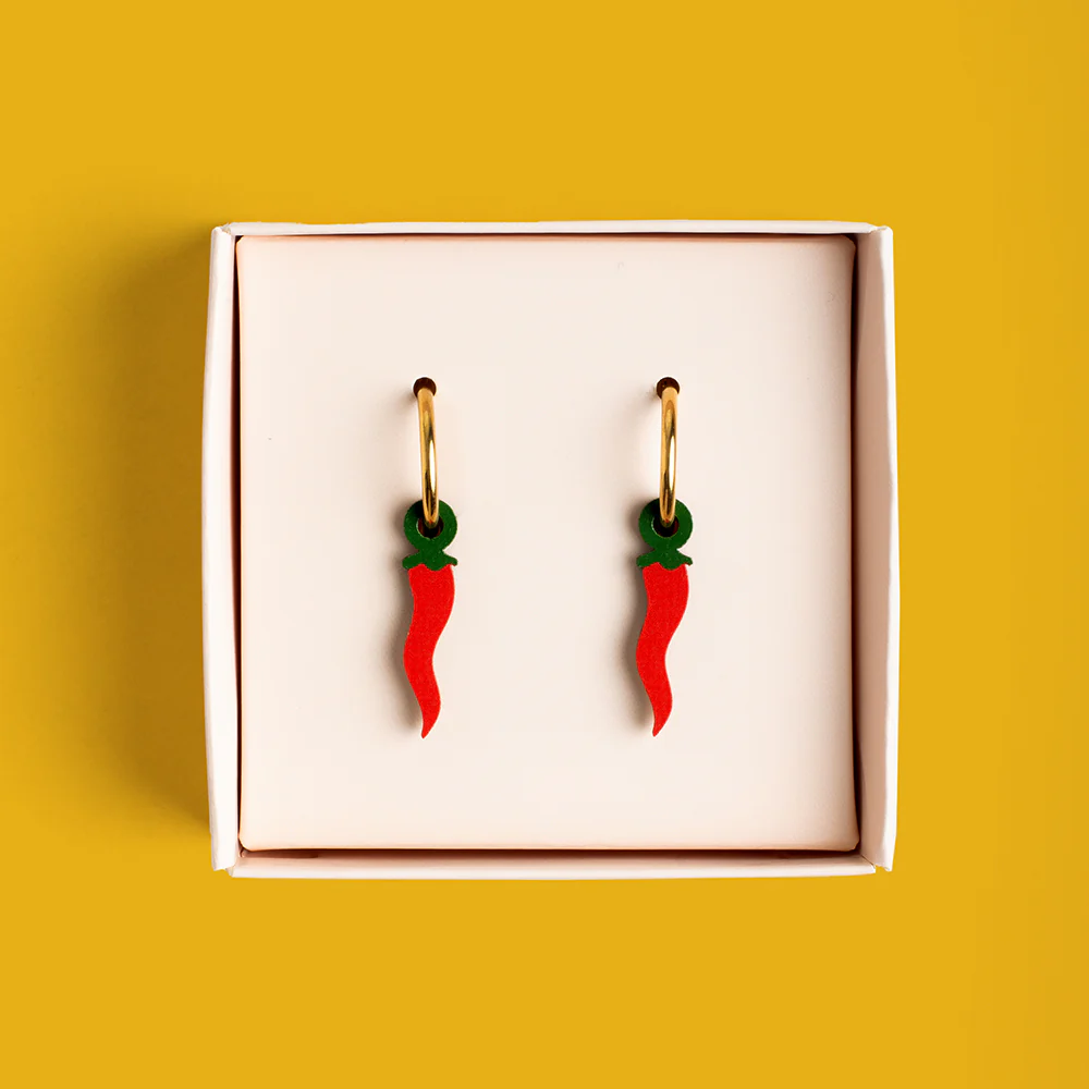 Pendientes Chili De Madera | Joyería Artesanal, Ligera Y Elegante | Diseño Natural Y Original - Image 2