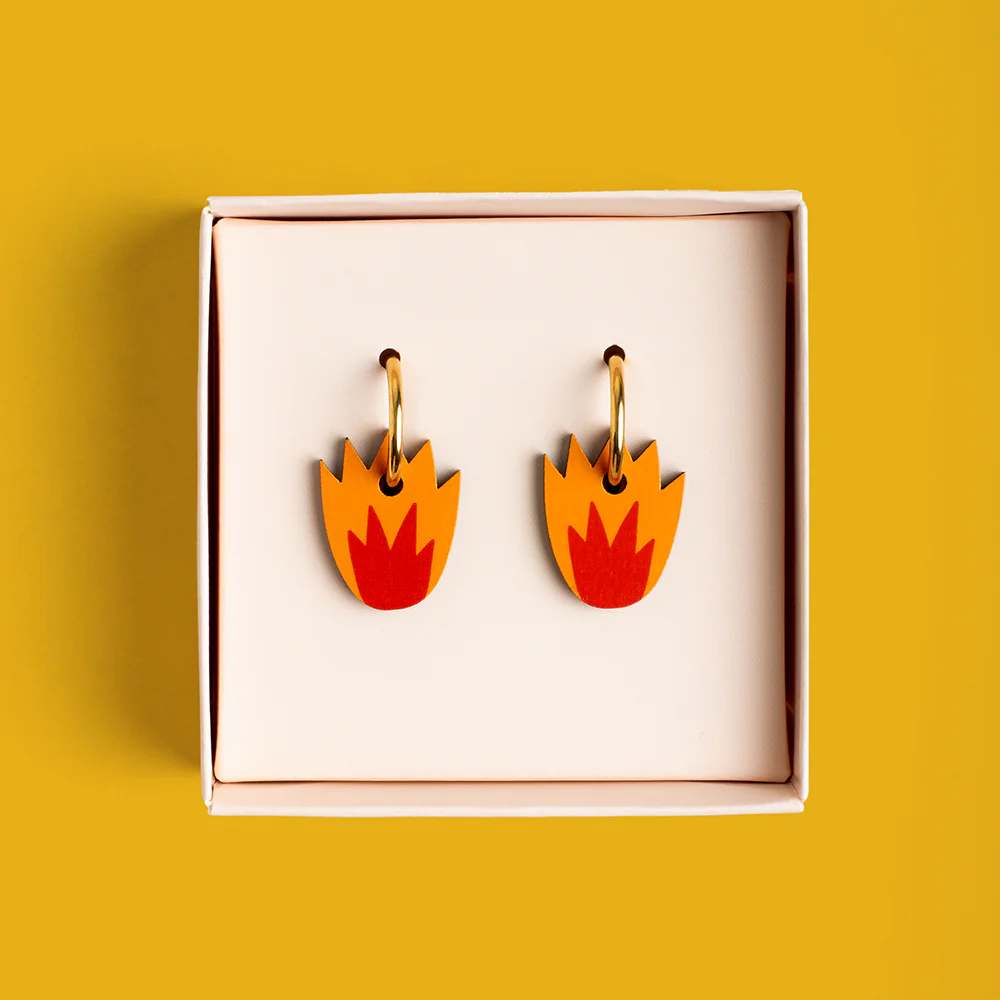 Pendientes Fire De Madera | Joyería Artesanal, Ligera Y Elegante | Diseño Natural Y Original - Image 2