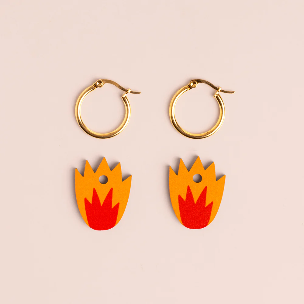 Pendientes Fire De Madera | Joyería Artesanal, Ligera Y Elegante | Diseño Natural Y Original - Image 3