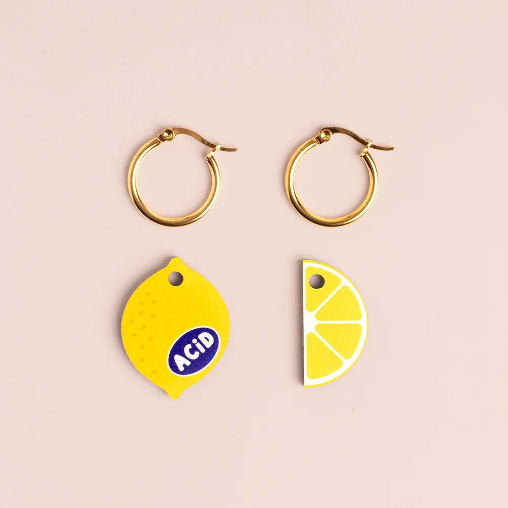 Pendientes Lemon De Madera | Joyería Artesanal, Ligera Y Elegante | Diseño Natural Y Original - Image 3