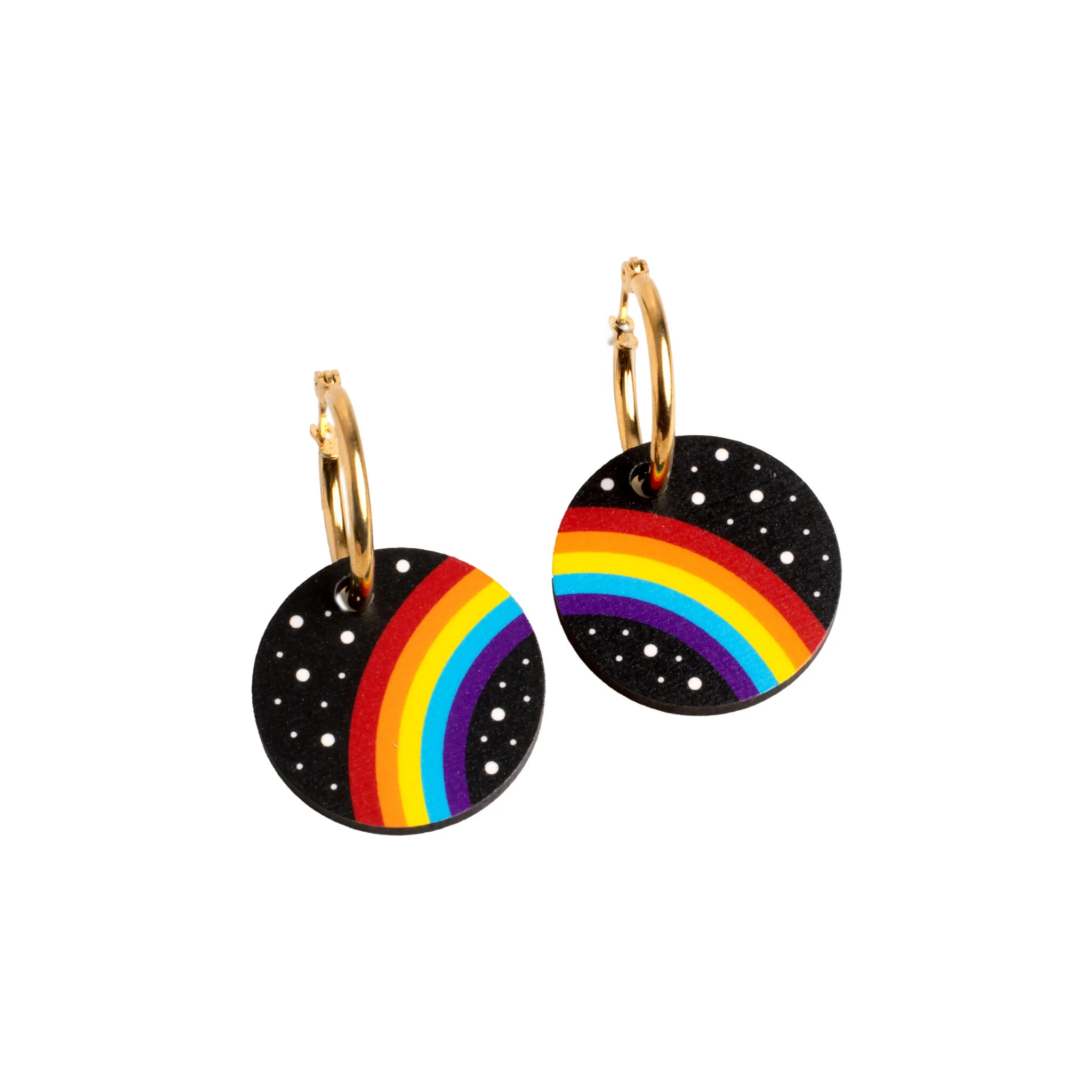 Pendientes Rainbow De Madera | Joyería Artesanal, Ligera Y Elegante | Diseño Natural Y Original