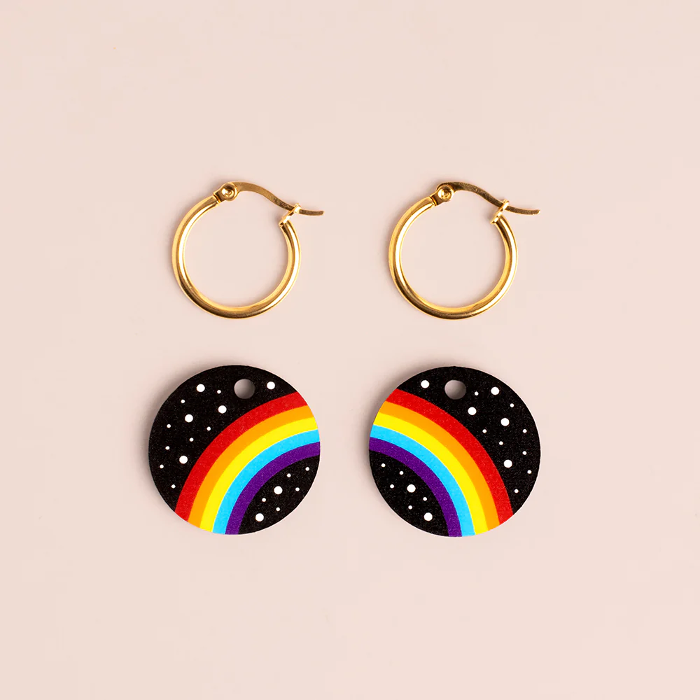 Pendientes Rainbow De Madera | Joyería Artesanal, Ligera Y Elegante | Diseño Natural Y Original - Image 3