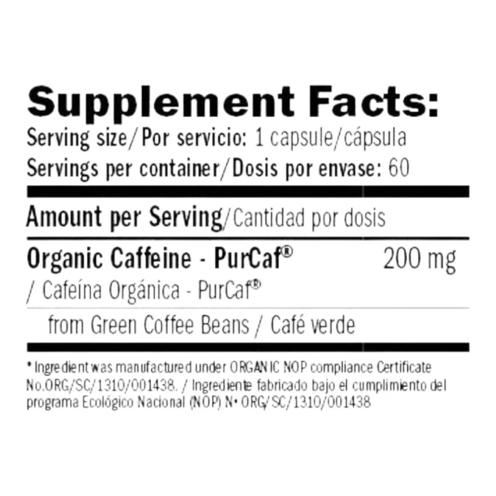 Performance Natural Caffeine 60 Caps - Image 2
