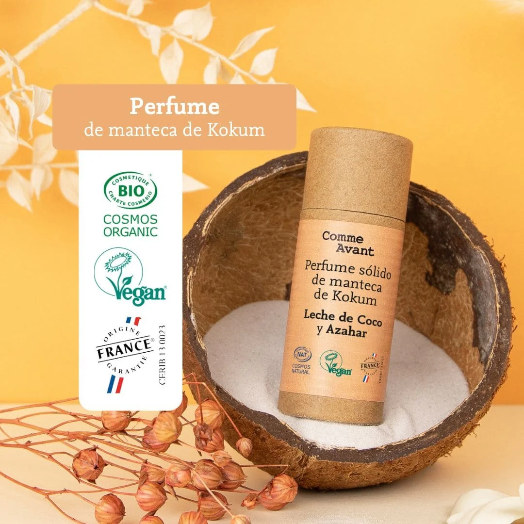 Perfume sólido dulce y afrutado con manteca de kokum Monoi Avainillado Comme Avant 20 ml - Image 4