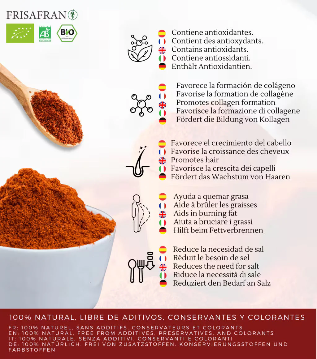 Pimentón En Polvo Ecológico | Sabor Ahumado Picante 200 G - Image 3