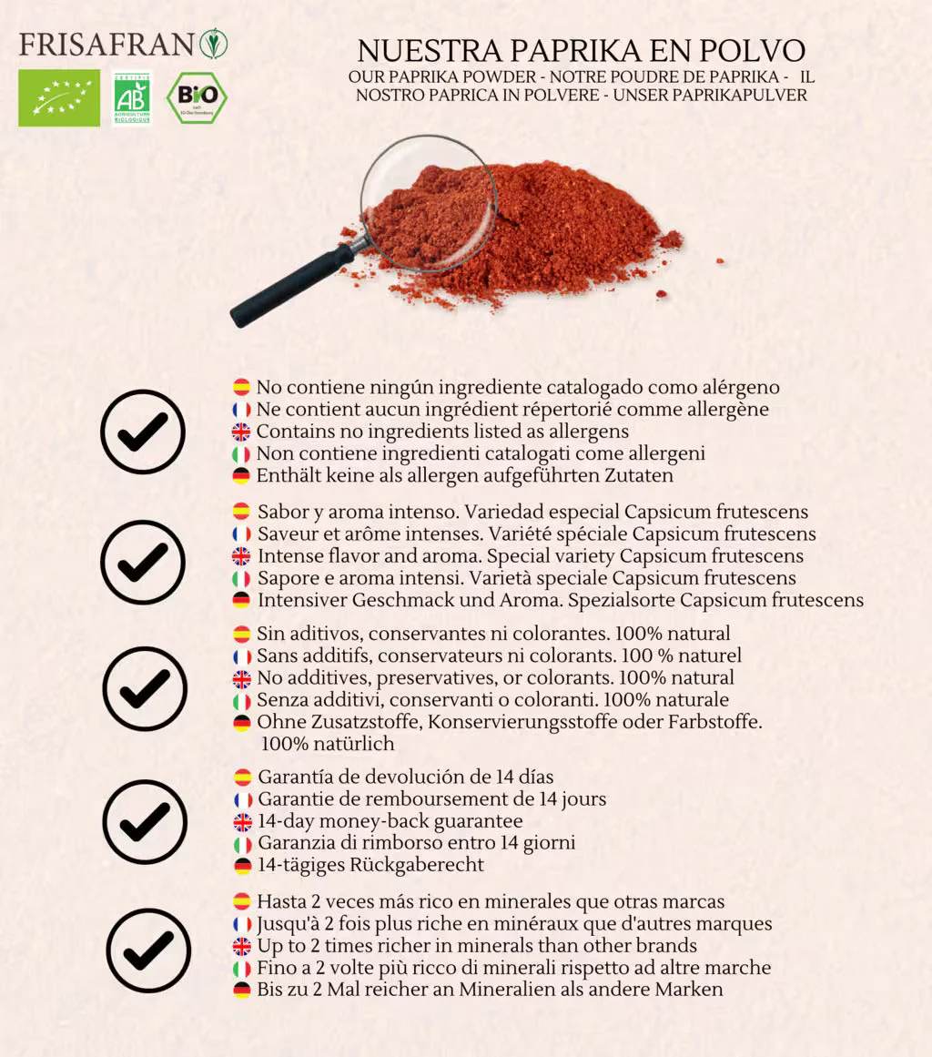 Pimentón En Polvo Ecológico | Sabor Ahumado Picante 200 G - Image 4
