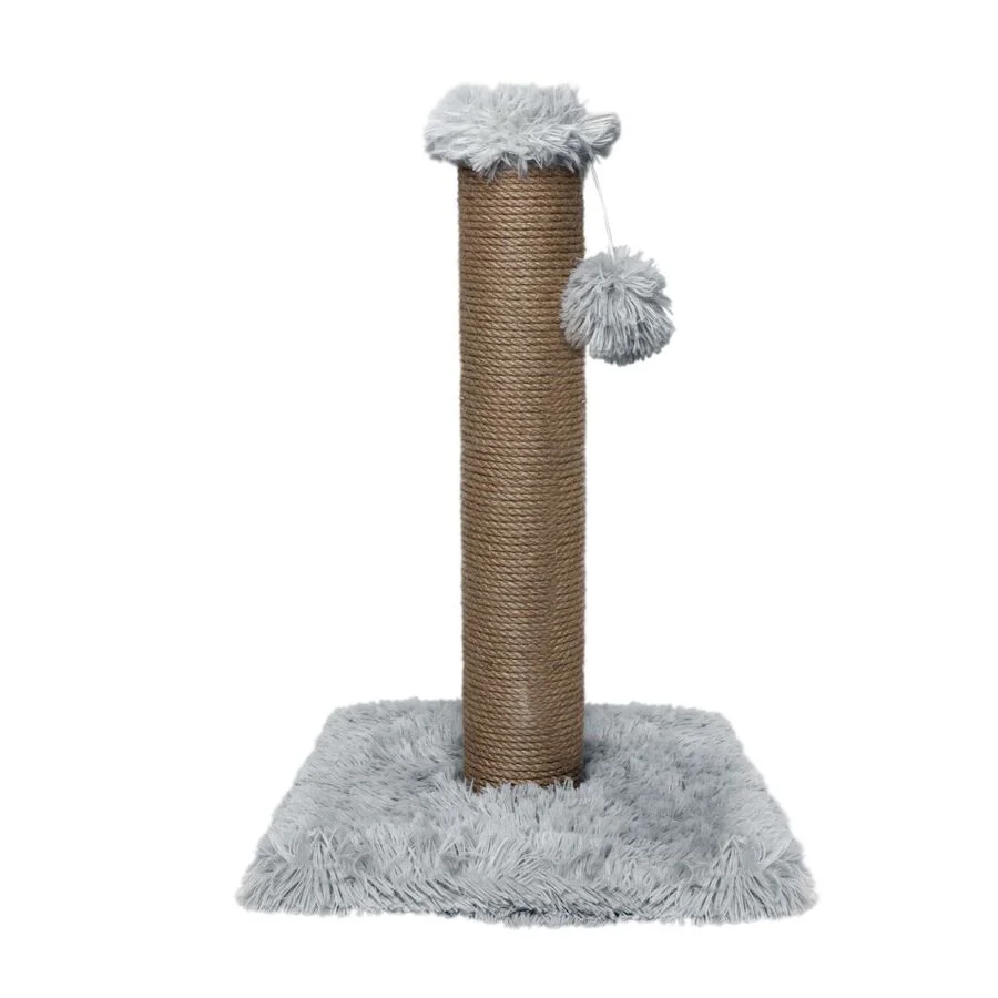 Poste Rascador Para Gato Wuapu De 55cm De Alto En Color Gris. Base De 34x34 Cm. Para Gatos Pequeños