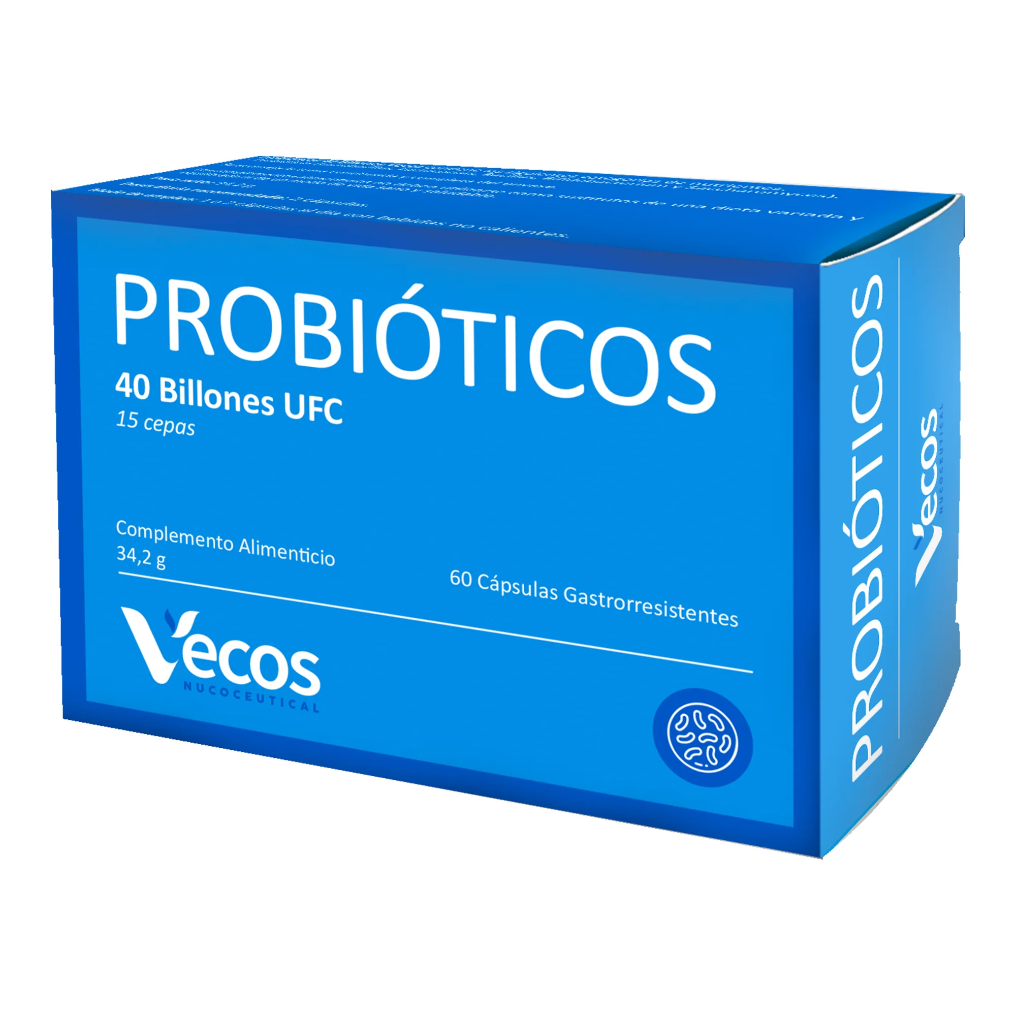 Probióticos Liofilizados Vecos 60 Cápsulas Flora Intestinal Y Confort Digestivo | 15 Cepas