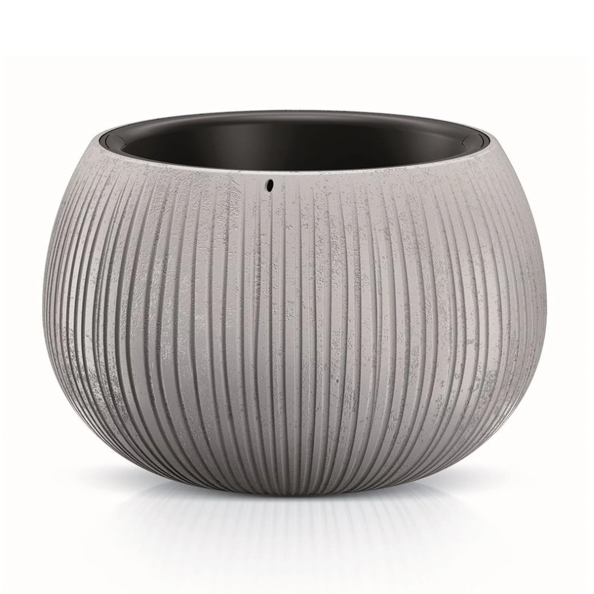 Prosperplast Beton Bowl De Plástico Con Depósito En Color Cemento, 21,8 (alto) X 37 (ancho) X 37 (profundo) Cms