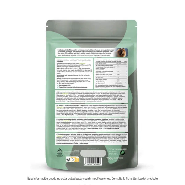 Proteína de levadura sabor cacao XXL 750 g - Image 3