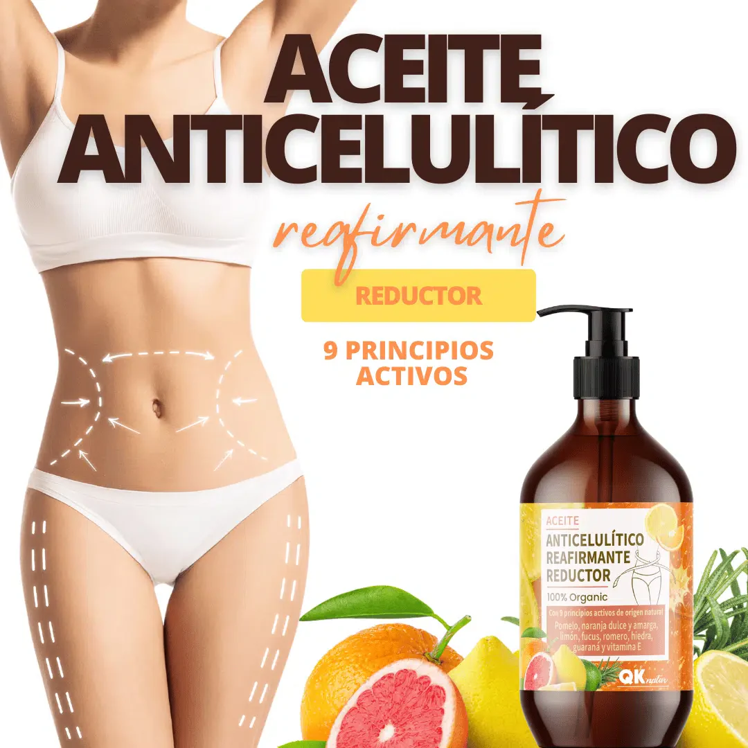 QKnatur - Aceite Anticelulítico Reafirmante Y Reductor 250ml. Con 9 Principios Activos De Origen Natural Para Masaje - Image 2