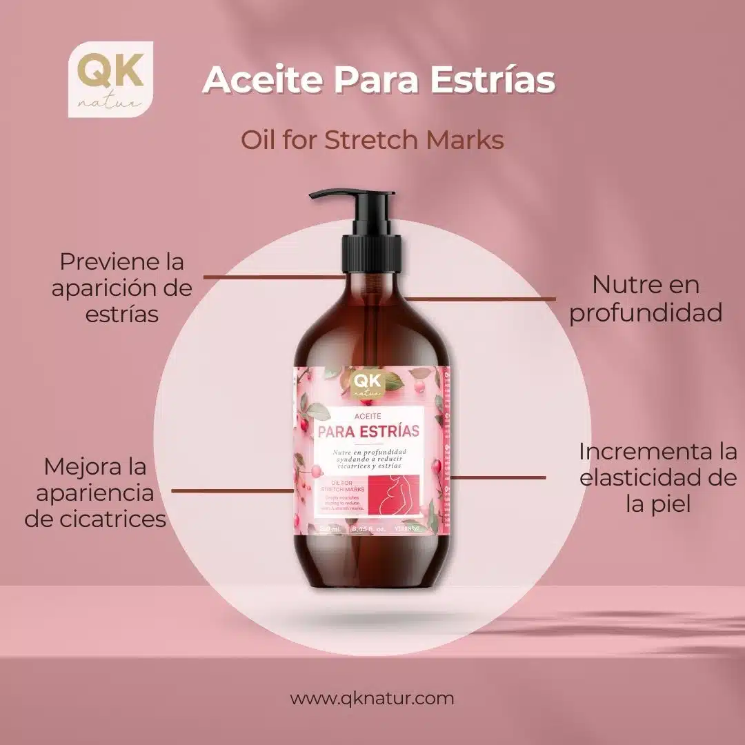 QKnatur - Aceite Antiestrías 250 Ml. Con Rosa Mosqueta - Ayuda A Reducir Y Prevenir La Apariencia De Cicatrices - Image 3