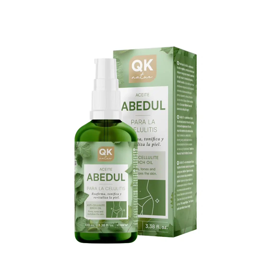 QKnatur - Aceite De Abedul Para La Celulitis 100ml - Tonifica, Reafirma Y Revitaliza La Piel - Mejora La Elasticidad