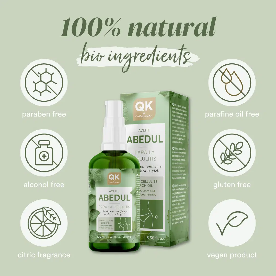 QKnatur - Aceite De Abedul Para La Celulitis 100ml - Tonifica, Reafirma Y Revitaliza La Piel - Mejora La Elasticidad - Image 6