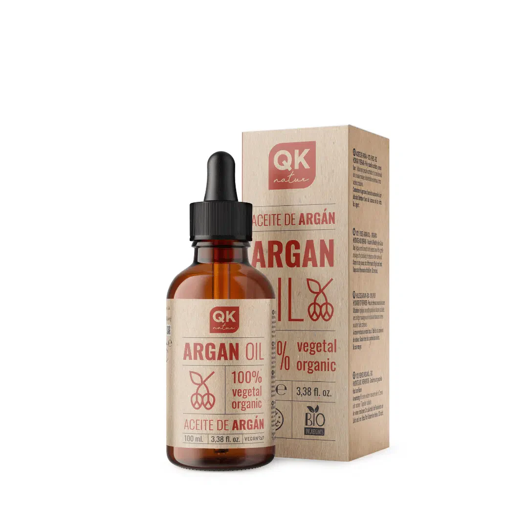 QKnatur - Aceite De Argán 100% Puro Orgánico - 100 Ml - Prensado En Frío - Para Cuerpo, Rostro, Cabello, Uñas Y Barba