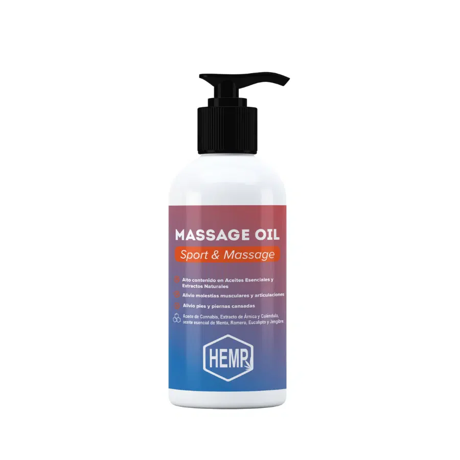 QKnatur - Aceite De Cáñamo Con Extracto De Arnica Para Masaje - 250ml - Para Dolores Musculares