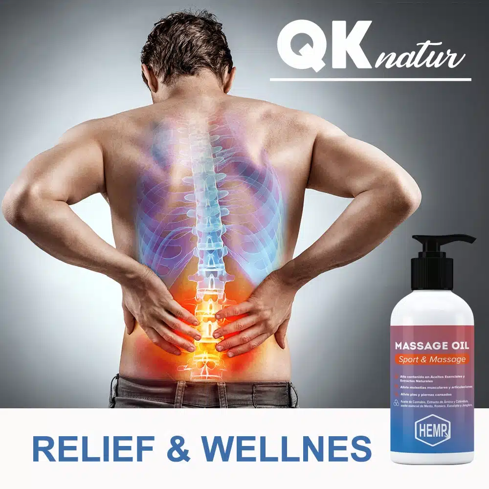 QKnatur - Aceite De Cáñamo Con Extracto De Arnica Para Masaje - 250ml - Para Dolores Musculares - Image 2