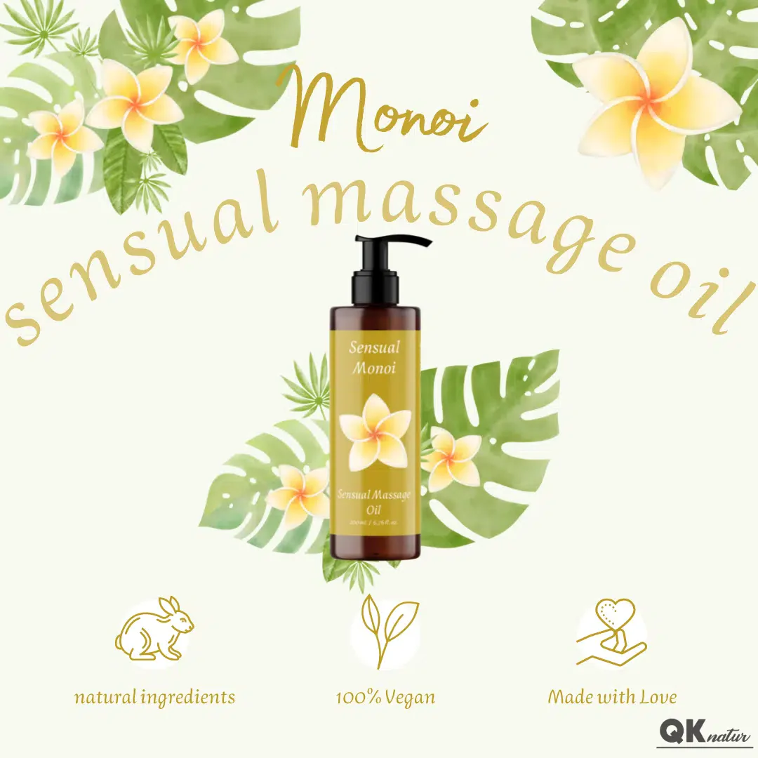 QKnatur - Aceite De Masaje Monoi - 200ml - Bio - Con Ingredientes Naturales. Para Masajes Corporales Relajantes - Image 2