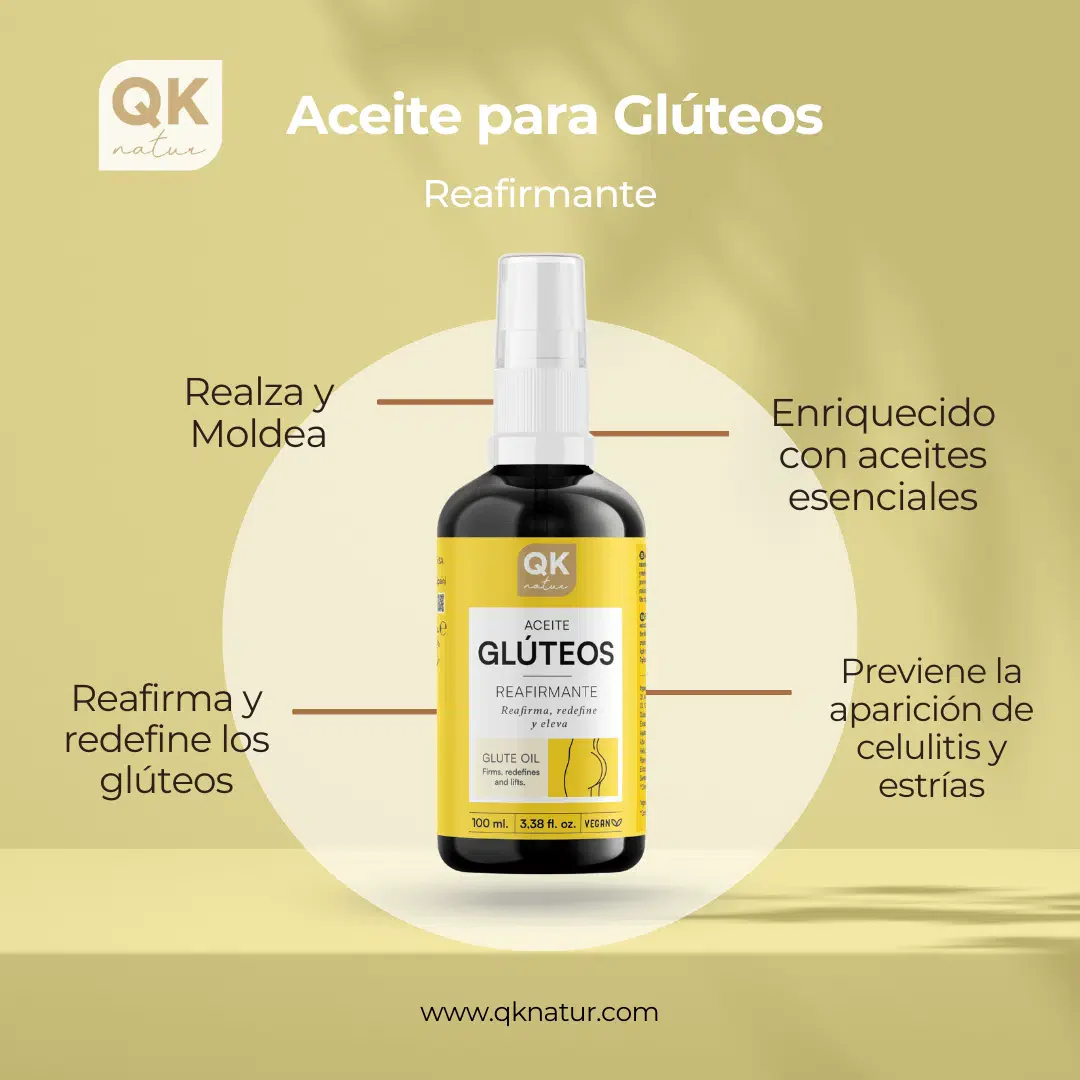 QKnatur - Aceite Para Glúteos Reafirmante 100 Ml. Reafirma Y Eleva Los Glúteos. Previene La Aparición De Celulitis - Image 5