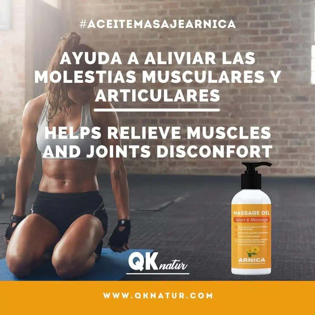 QKnatur - Aceite Para Masaje Con Extracto De Arnica, Calendula Y Hamamelis (250 Ml) - Ideal Para Masajes - Image 3