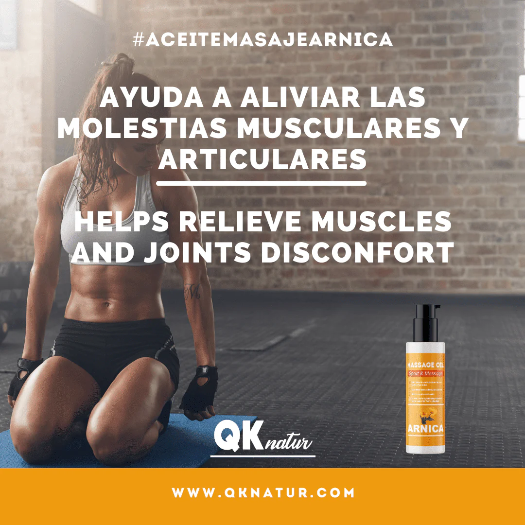 QKnatur - Aceite Para Masaje Con Extracto De Árnica Y Hamamelis - Relajante Para Dolores Musculares (100 Ml) - Image 3