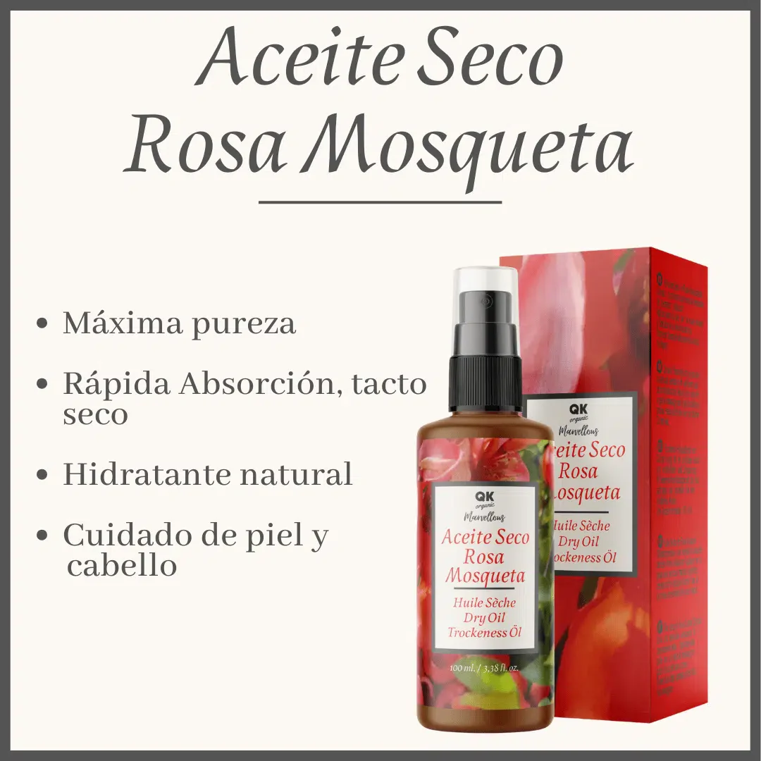 QKnatur - Aceite Seco De Rosa Mosqueta -100ml. Nutre, Rápida Absorción, Para Piel Y Cabello, Antioxidante, Antiedad - Image 3