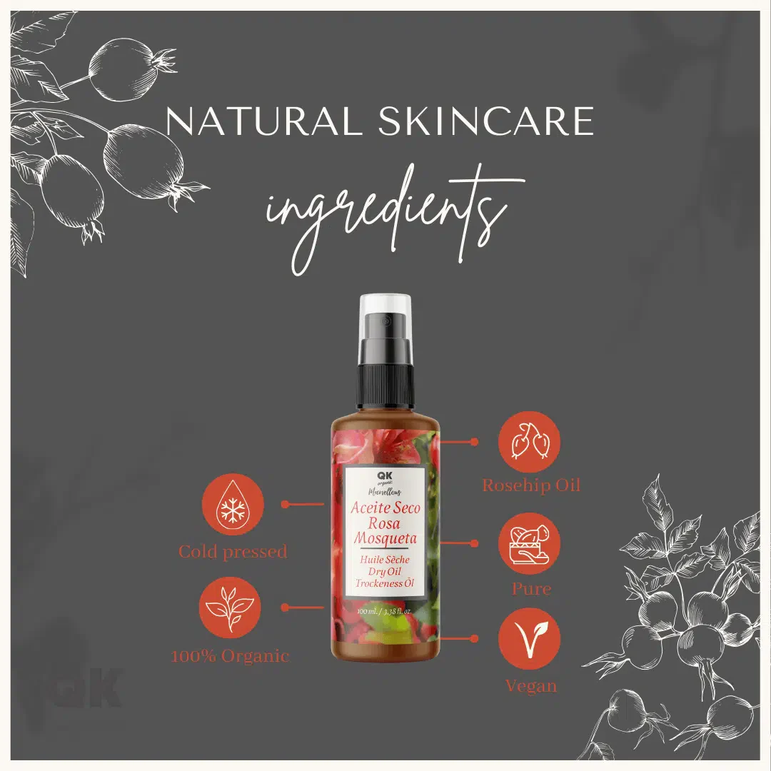 QKnatur - Aceite Seco De Rosa Mosqueta -100ml. Nutre, Rápida Absorción, Para Piel Y Cabello, Antioxidante, Antiedad - Image 4