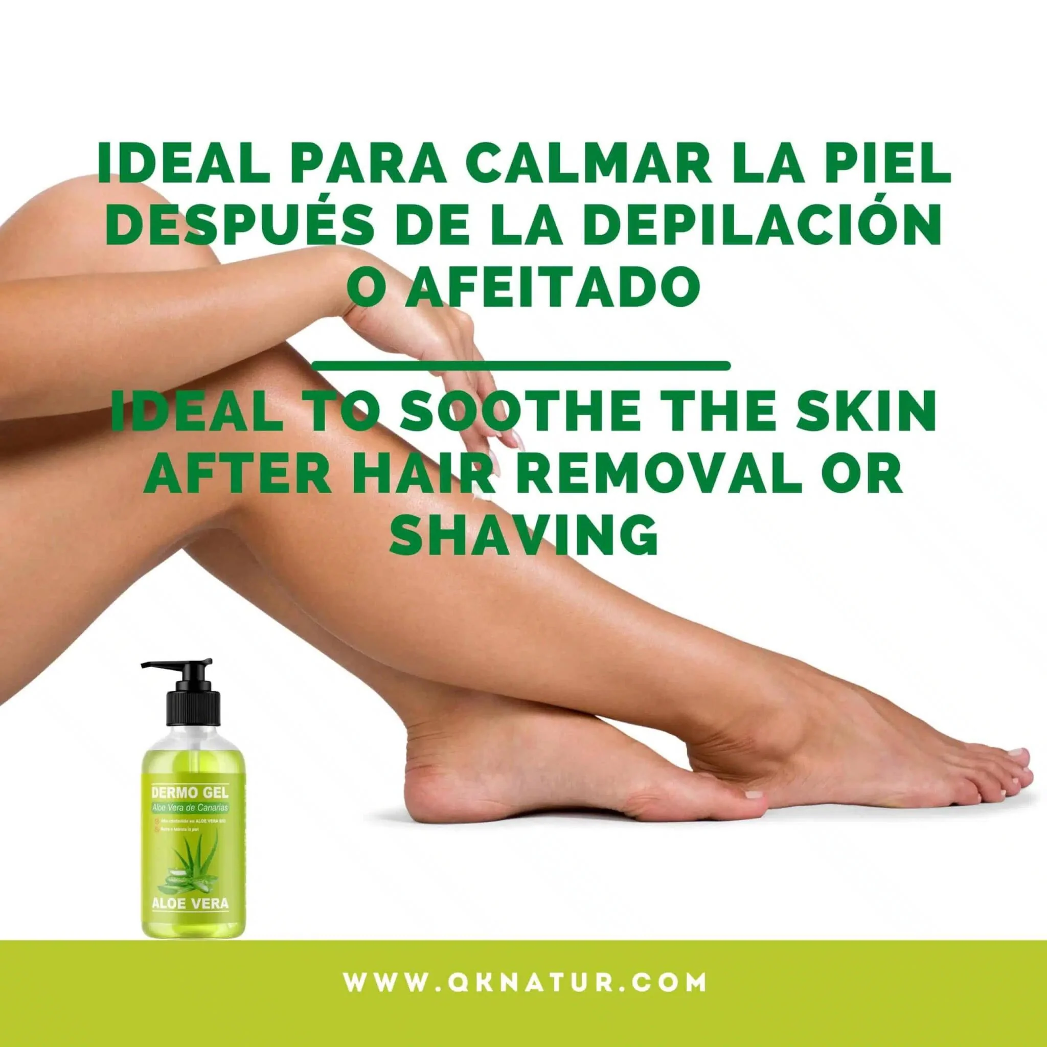 QKnatur - Dermo Gel Aloe Vera De Canarias Bio - Efecto Calmante, Nutre E Hidrata La Piel Para Cara Y Cuerpo - 250 Ml - Image 3