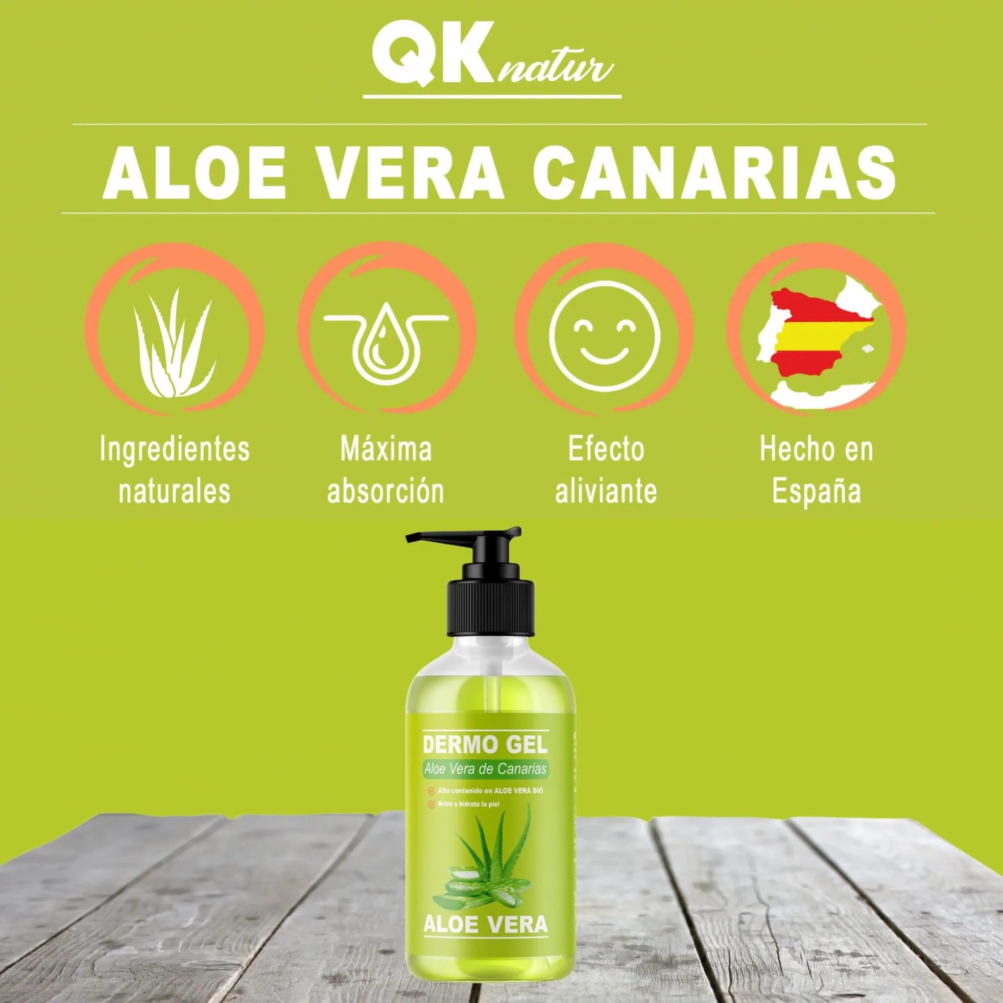 QKnatur - Dermo Gel Aloe Vera De Canarias Bio - Efecto Calmante, Nutre E Hidrata La Piel Para Cara Y Cuerpo - 250 Ml - Image 6