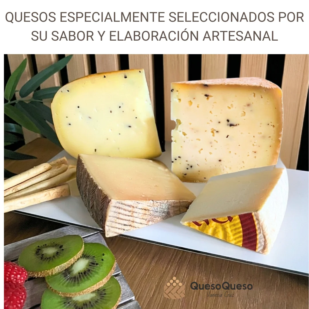 Quesoqueso® Caja De Quesos | Queso Manchego, Payoyo, Mahon Y Castellano Con Trufa | Regalo Pareja díselo Con Quesos - Image 4