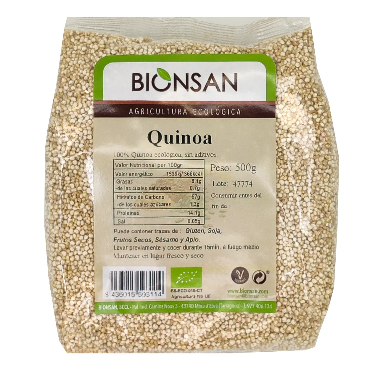 Quinoa En Grano Eco Bionsan 500gr