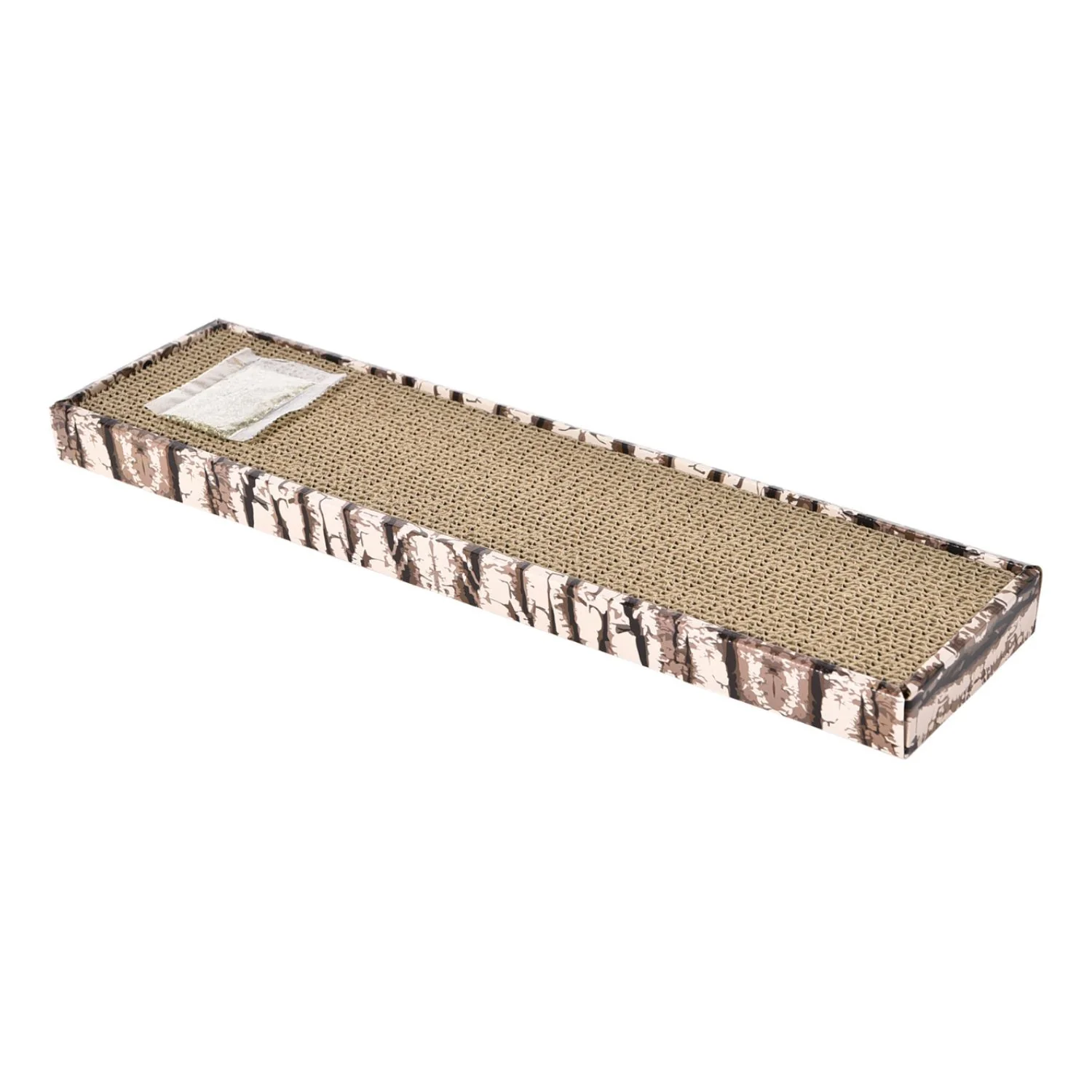 Rascador De Cartón Básico Para Gato 45x11cm Marca Wuapu, Con Hierba Catnip Atrayente