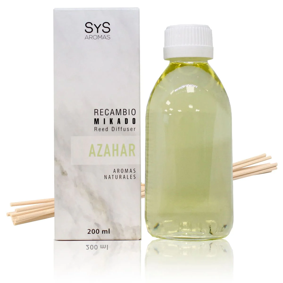 Recambio Mikado Azahar 200 ml Con Varillas | Aroma Floral Fresco | Refill Difusor | Larga Duración