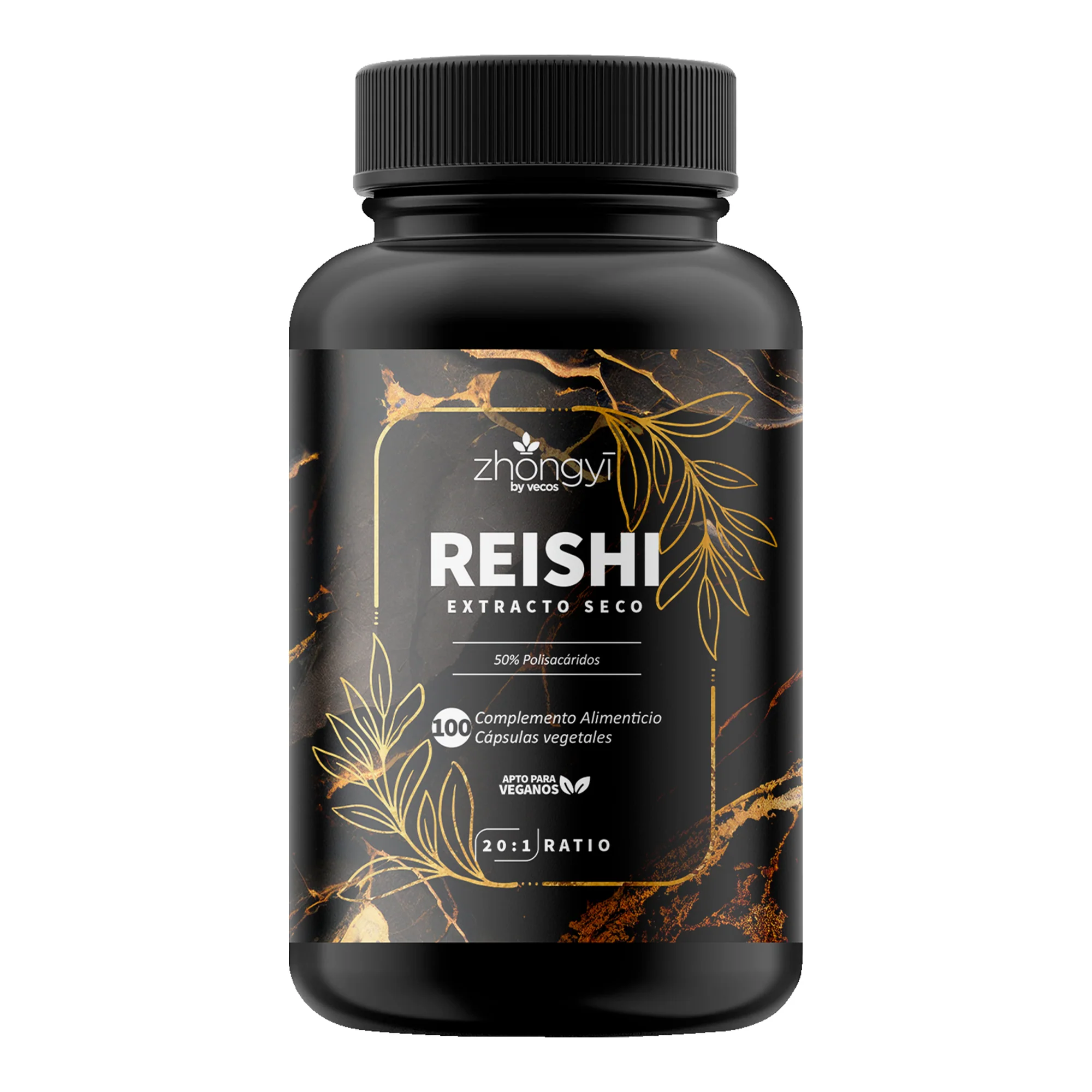 Reishi Extracto 20:1 Vecos 100 Cápsulas | Activa Defensas Y Bienestar | 50% Polisacáridos
