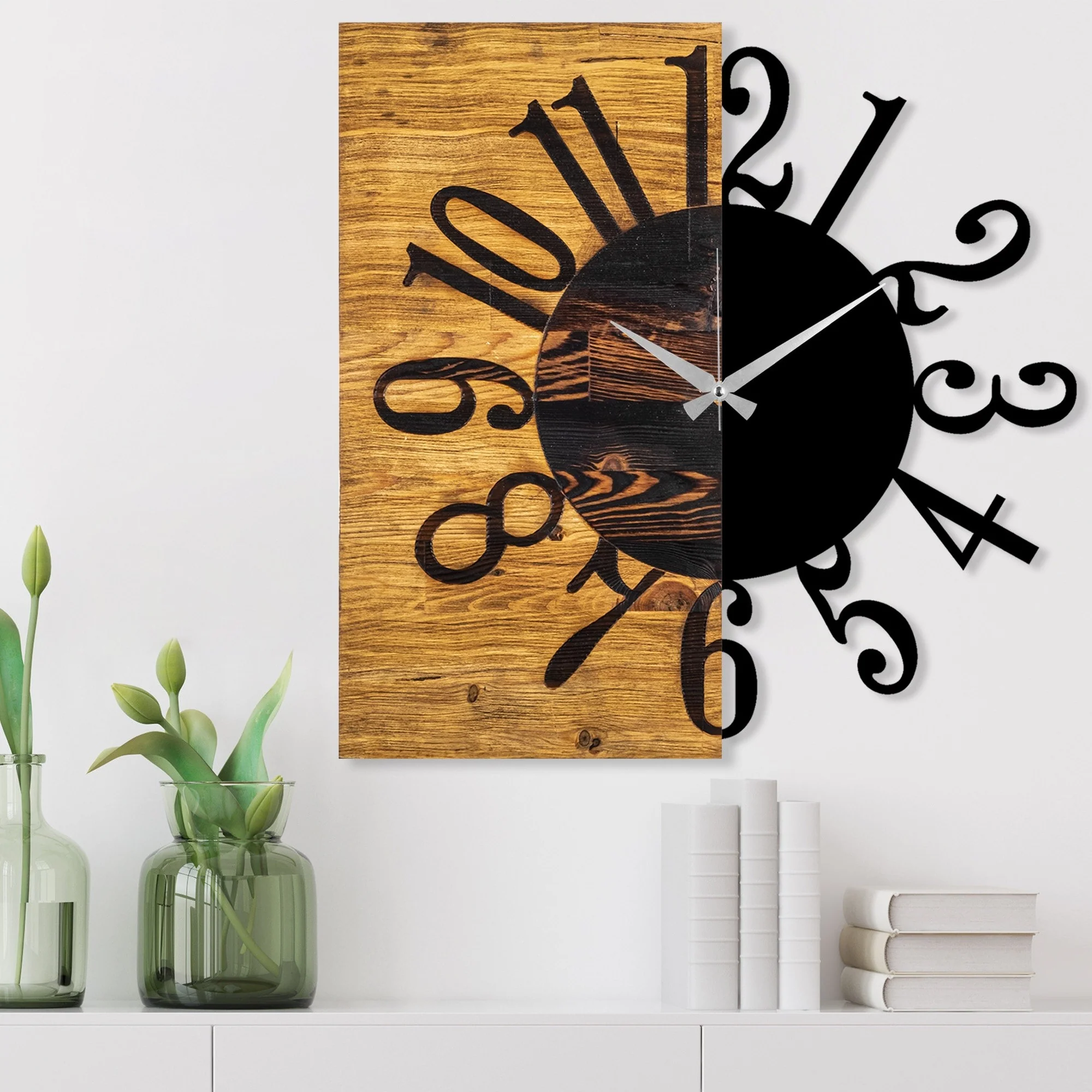 Reloj De Pared Madera mitad Y Mitad - Image 4